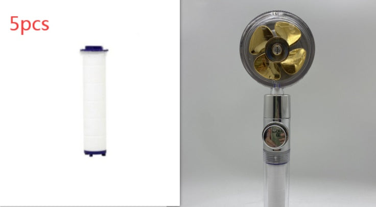 Shower Head Water flow 360 Degrees Rotating With Small Fan ABS Rain High Pressure Spray Nozzle Bathroom Accessories - Hiccupzz