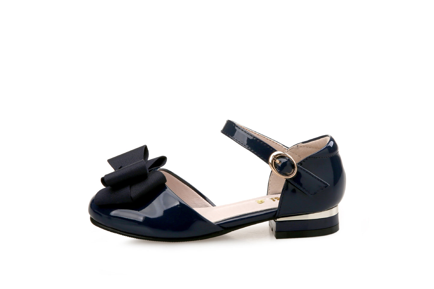 Big Kids' Hollow Velcro Patent Leather Shoes With Bow - Hiccupzz