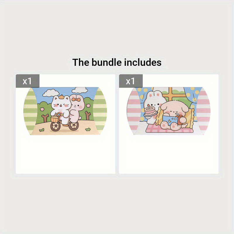 Cartoon Animal-Themed Pillow Gift Boxes (1-Pack) – Perfect for Small Candies, Birthdays, Holidays, and Special Occasions, Featuring Adorable Bear and Bunny Designs - Hiccupzz