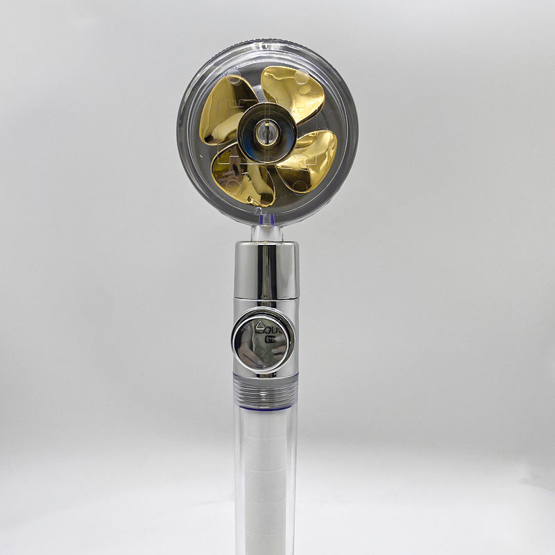 Shower Head Water flow 360 Degrees Rotating With Small Fan ABS Rain High Pressure Spray Nozzle Bathroom Accessories - Hiccupzz