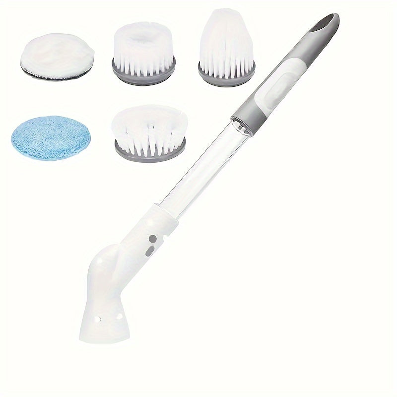 Cordless Electric Spin Scrubber with 2/5/6 Replaceable Brush Heads for Bathroom, Kitchen, and More - Hiccupzz