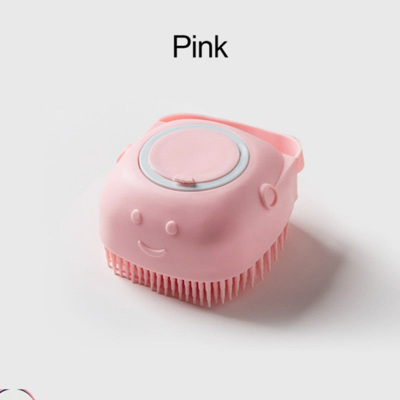Gentle Silicone Pet Brush for Dogs and Cats – Massages and Cleans with Integrated Shower Gel Dispenser - Hiccupzz