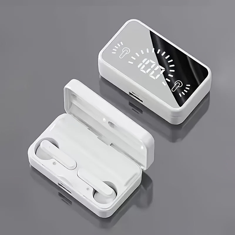 Long Working time, New Three-screen Intelligent Digital Display Power Wireless Earphones, High-end Fashionable Mirror Earphones, Mobile Phone Emergency Charging, Sports Game Music Headset - Hiccupzz