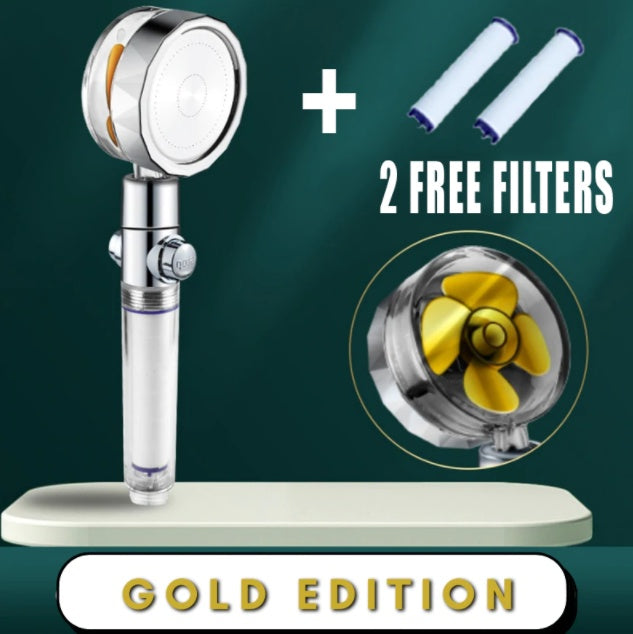 Shower Head Water flow 360 Degrees Rotating With Small Fan ABS Rain High Pressure Spray Nozzle Bathroom Accessories - Hiccupzz