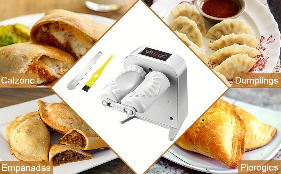 Dumpling Maker Press with Spoon & Brush - 2-Mode Quick Dumpling, Wonton & Chinese Dumpling Forming Tool - Hiccupzz