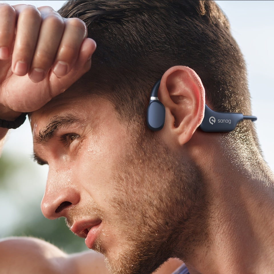 Sanag A5X Bone Conduction Wireless Sport Headphones - Waterproof, Open Ear Design, 3D Stereo Sound - Hiccupzz