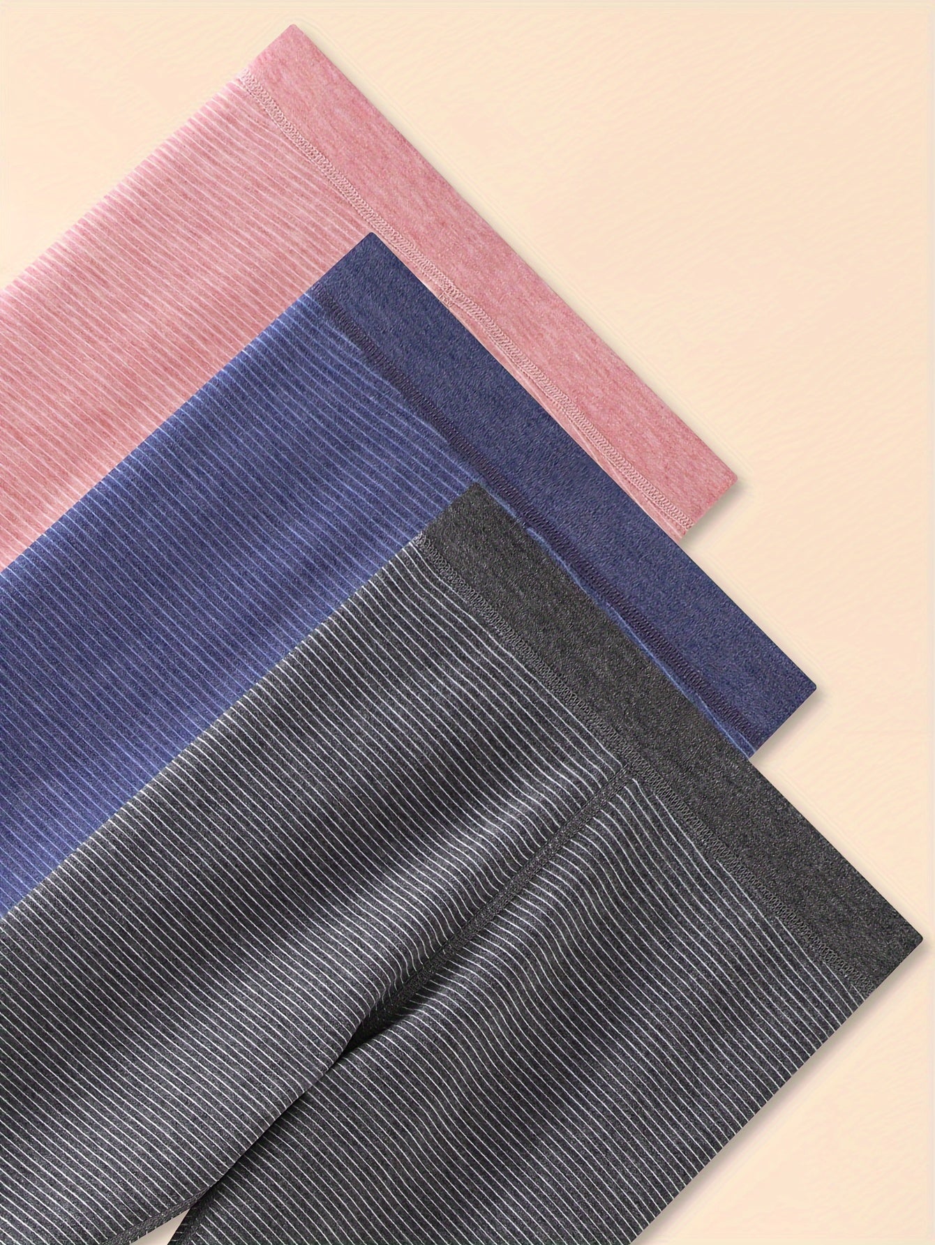 3-Pack Kids' Winter Thermal Pants - 100% Polyester Striped Knit Fabric, Warm Bottoms for Boys & Girls - Hiccupzz