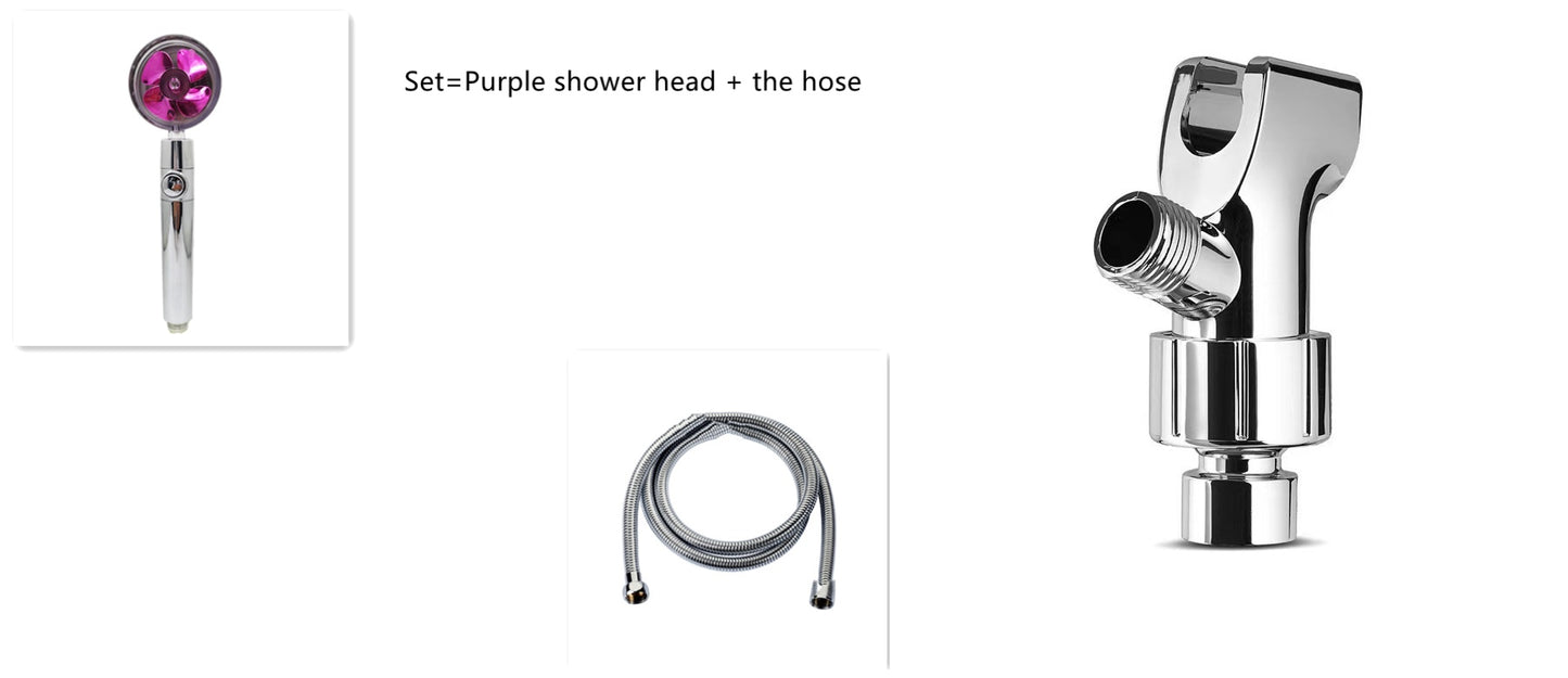 Shower Head Water flow 360 Degrees Rotating With Small Fan ABS Rain High Pressure Spray Nozzle Bathroom Accessories - Hiccupzz