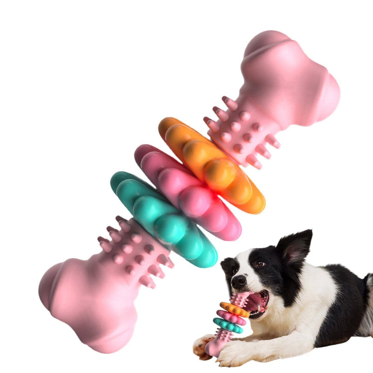 Dog Chew Toy Dog Bone Type Dogs Teeth Cleaning Toys Indestructible TPR Bone Chewing Bite Resistant Teething Toys Pet Products - Hiccupzz