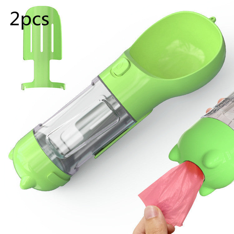Pet Water Bottle Feeder Bowl Garbage Bag Storage Portable Pet Outdoor Travel 3 In 1 Dog Water Bottle - Hiccupzz