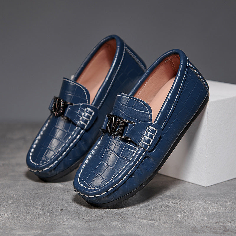Children's Shoes Peas Shoes Children's Slip-on Leather Shoes - Hiccupzz