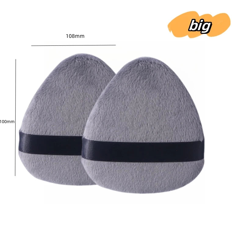 1/2/5 Pcs Large Grey Black Tongue Water Drop Powder Puff Setting Loose Powder Flocking Soft Cosmetic Triangle Pointed Makeup Tool - Hiccupzz