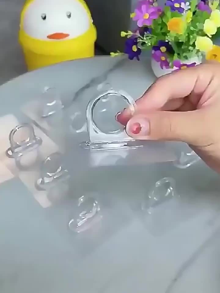 1/4/10/20 Pcs Adhesive Wall Hooks: No-Drill, Easy Install, Stylish Plastic Rings for Kitchen and Bathroom Organization - Hiccupzz