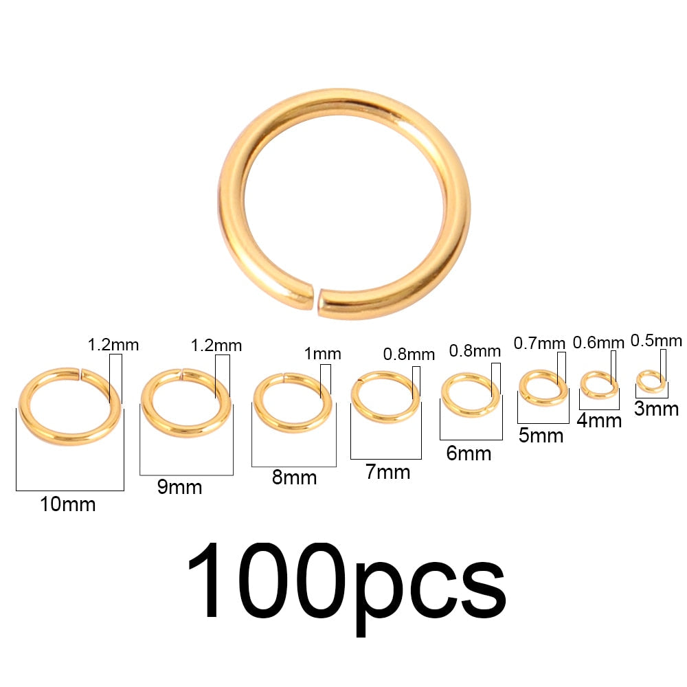 100-200 Pcs/lot Stainless Steel Open Jump Rings Split Rings Connectors For DIY Jewelry Making Supplies Accessories - Hiccupzz