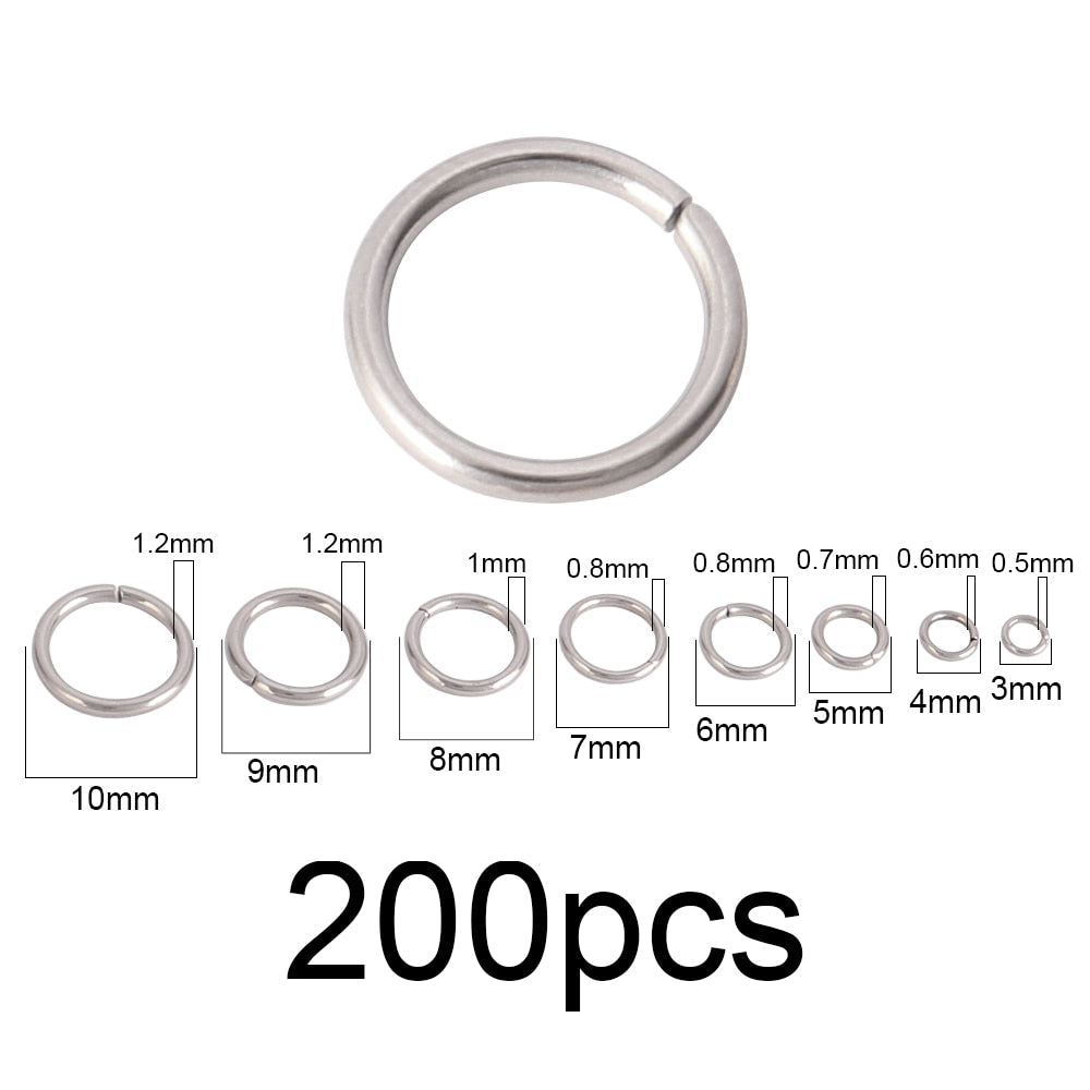 100-200 Pcs/lot Stainless Steel Open Jump Rings Split Rings Connectors For DIY Jewelry Making Supplies Accessories - Hiccupzz