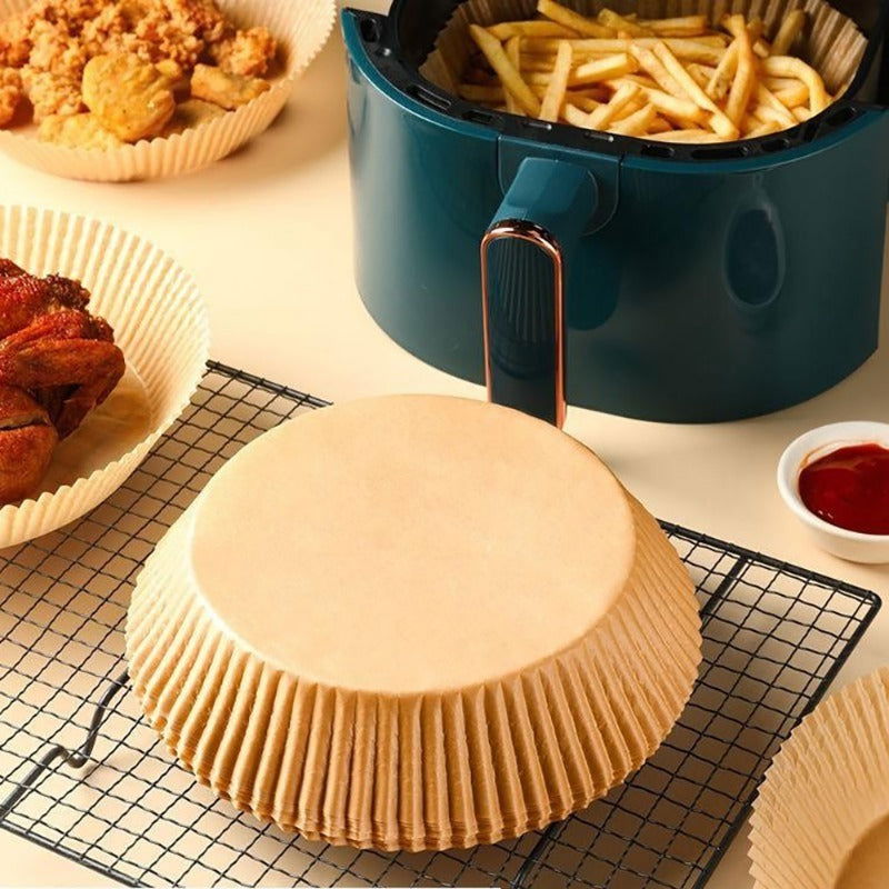 100/200 Pcs Air Fryer Disposable Liners 6.3 Inch Non-Stick Air Fryer Baking Papers Round Air Fryer Paper Liners Kitchen Accessories - Hiccupzz