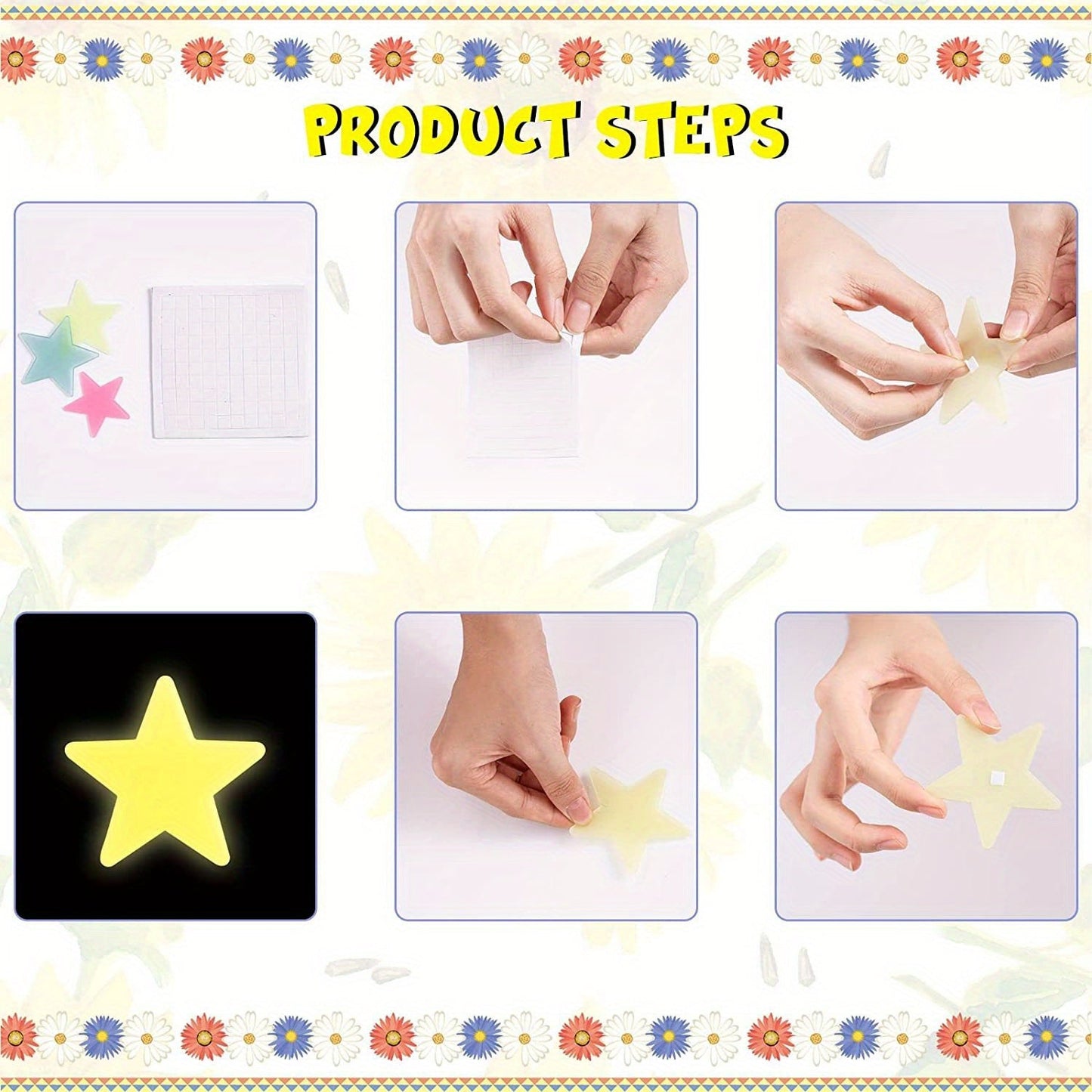 100 Pcs Fluorescent Glow-in-the-Dark Star Stickers: Transform Your Bedroom into a Twinkling Night Sky - Hiccupzz