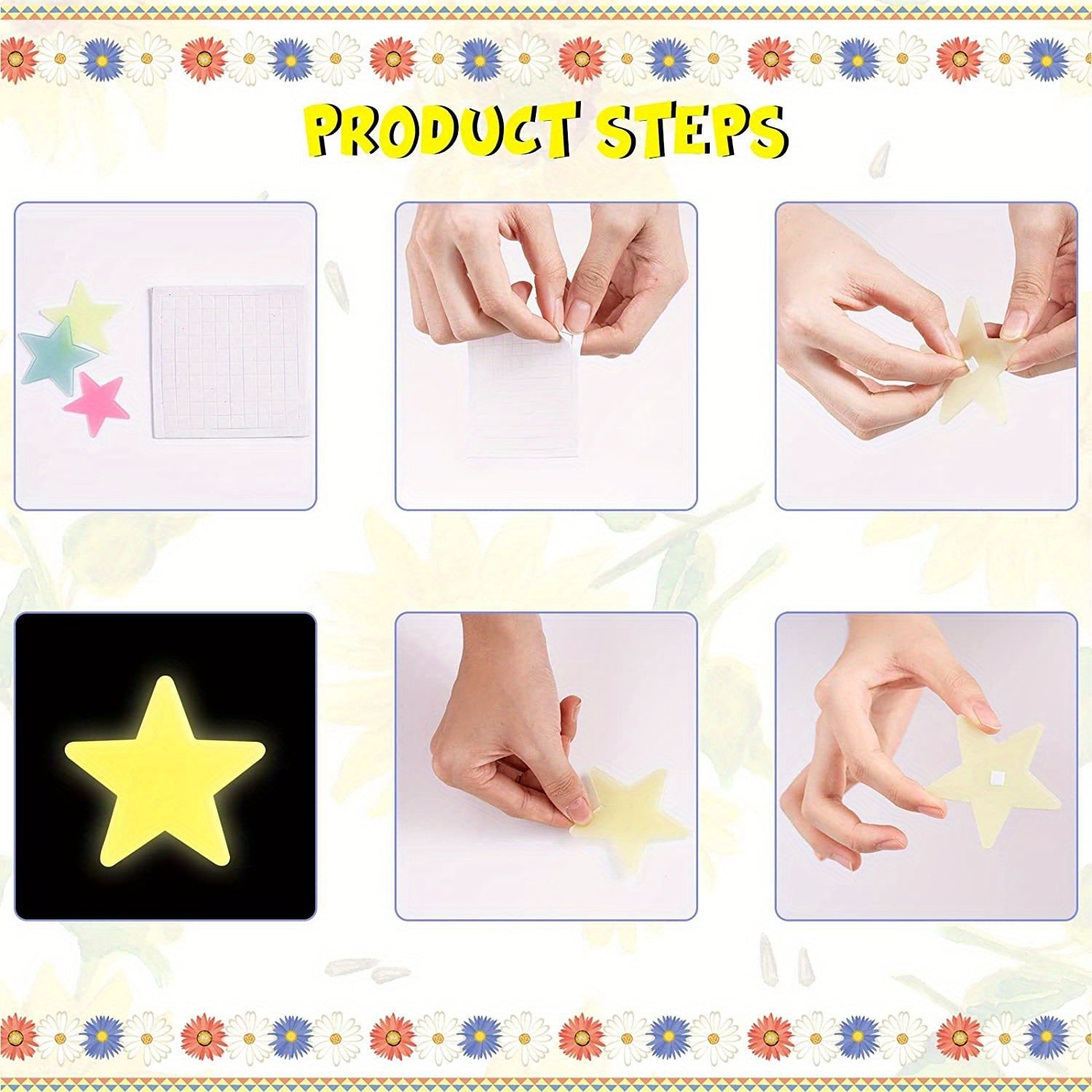 100 Pcs Fluorescent Glow-in-the-Dark Star Stickers: Transform Your Bedroom into a Twinkling Night Sky - Hiccupzz