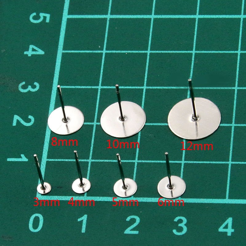 100 Pcs Steel Stainless Steel Earring Studs for DIY Jewelry Making - Hiccupzz