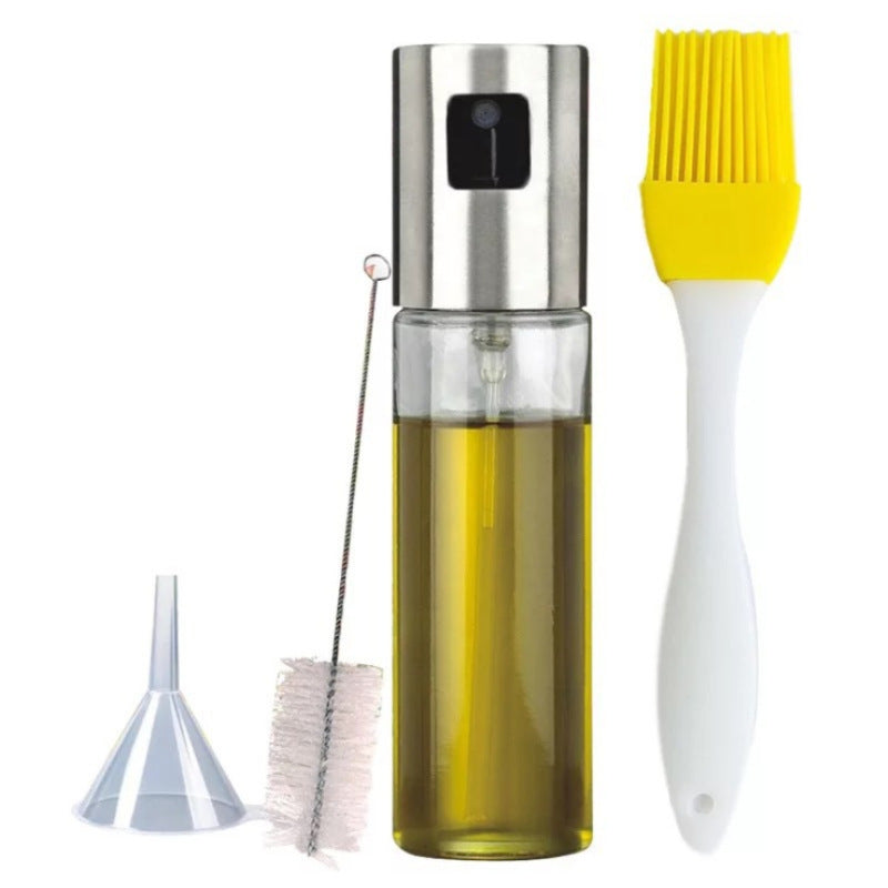 Stainless Steel Grill Kitchen Cooking Oil Spray Bottle With Scale - Hiccupzz