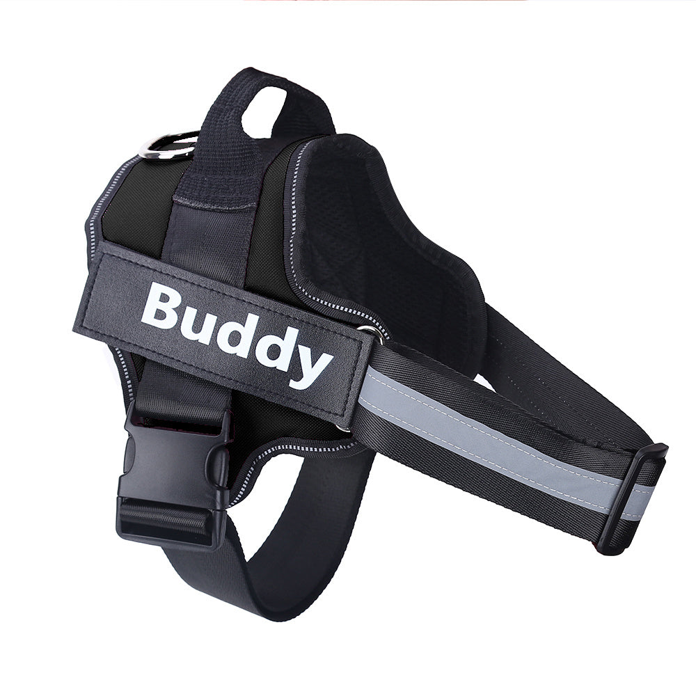 Personalized Dog Harness NO PULL Reflective Breathable Adjustable Pet Harness Vest For Small Large Dog Custom Patch Pet Supplies - Hiccupzz