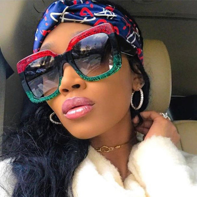 Colorful glitter sunglasses retro sunglasses - Hiccupzz