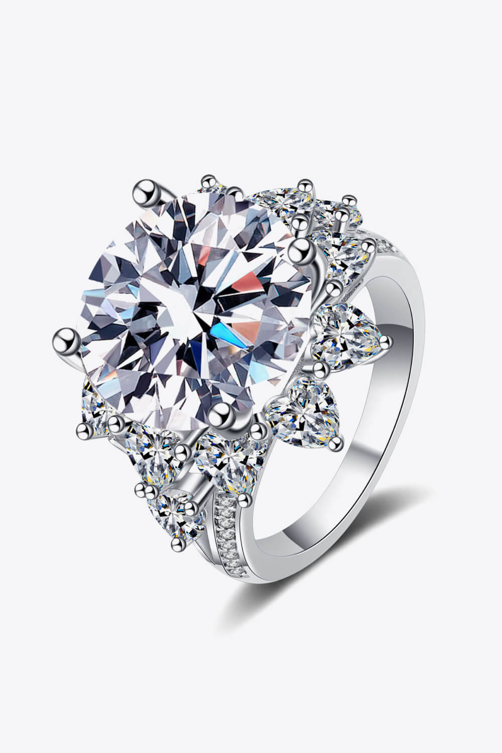 10 Carat Moissanite Flower-Shaped Ring - Hiccupzz