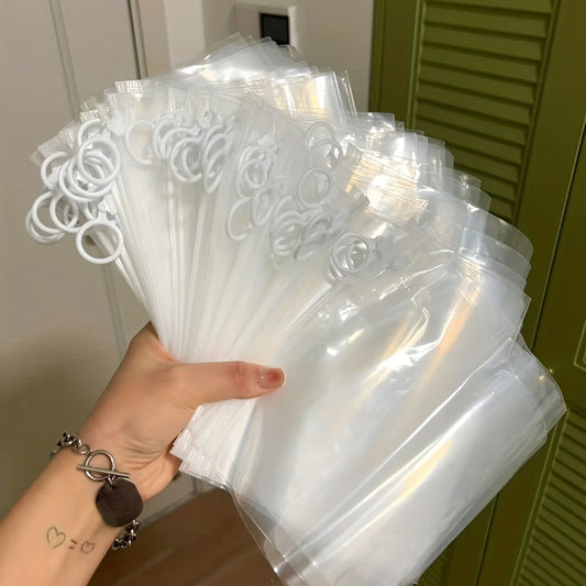 10 Pcs Extra Thick Transparent Zipper Storage Bags – Ideal for Stationery, Travel, Cosmetics, and Sundries - Hiccupzz