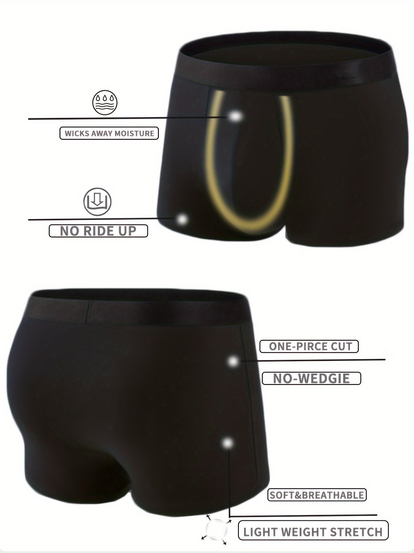 10 Pcs Men's Solid Color Underwear, Casual Elastic Boxer Briefs Shorts, Breathable Comfy Stretchy Boxer Trunks, Sports Shorts - Hiccupzz
