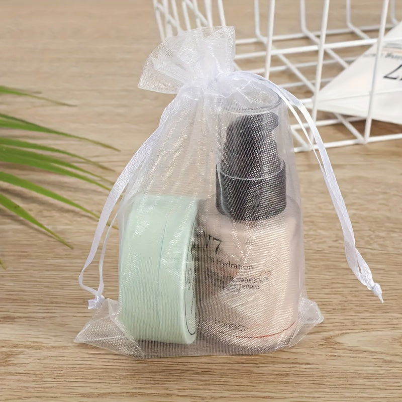 10 Pcs Value Pack Organza Bags (3.5 x 4.7 Inch) – Clear Drawstring Gift Bags - Hiccupzz