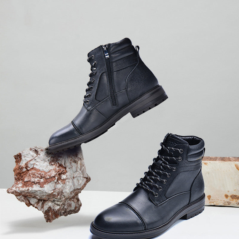 Men's Casual Leather Martin Boots - Hiccupzz