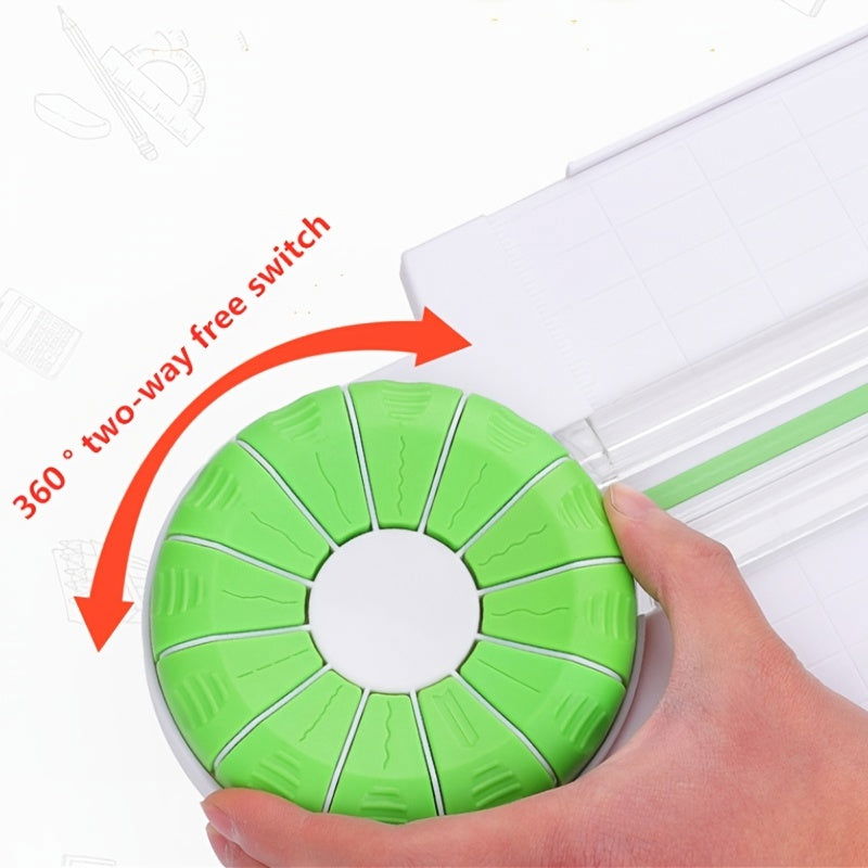 12-in-1 Multi-Function Paper Cutter and Creasing Machine with 360-Degree Rotating Cutter Head - Perfect for Hand-Cutting Cards and Art Projects - Hiccupzz