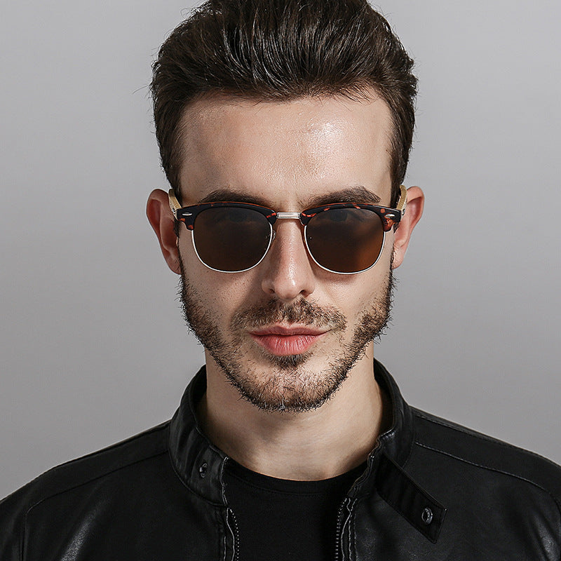 New fashion sunglasses men's classic bamboo legs bamboo glasses sunglasses sunglasses driving mirror - Hiccupzz