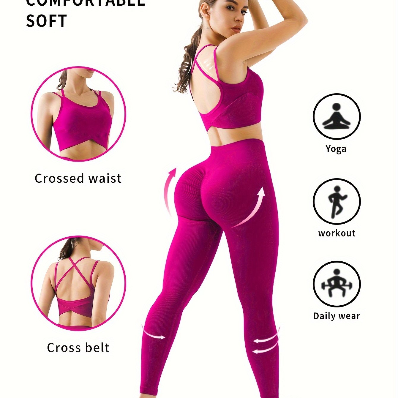 2pcs Women's Backless Sports Bra and Hip Lift Leggings Set - Perfect for Workouts and Running - Hiccupzz