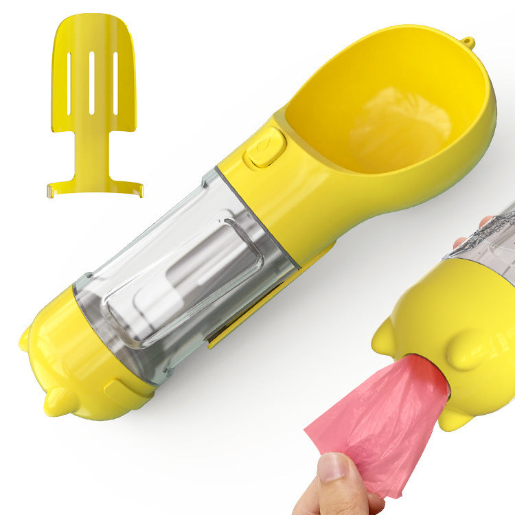 Pet Water Bottle Feeder Bowl Garbage Bag Storage Portable Pet Outdoor Travel 3 In 1 Dog Water Bottle - Hiccupzz