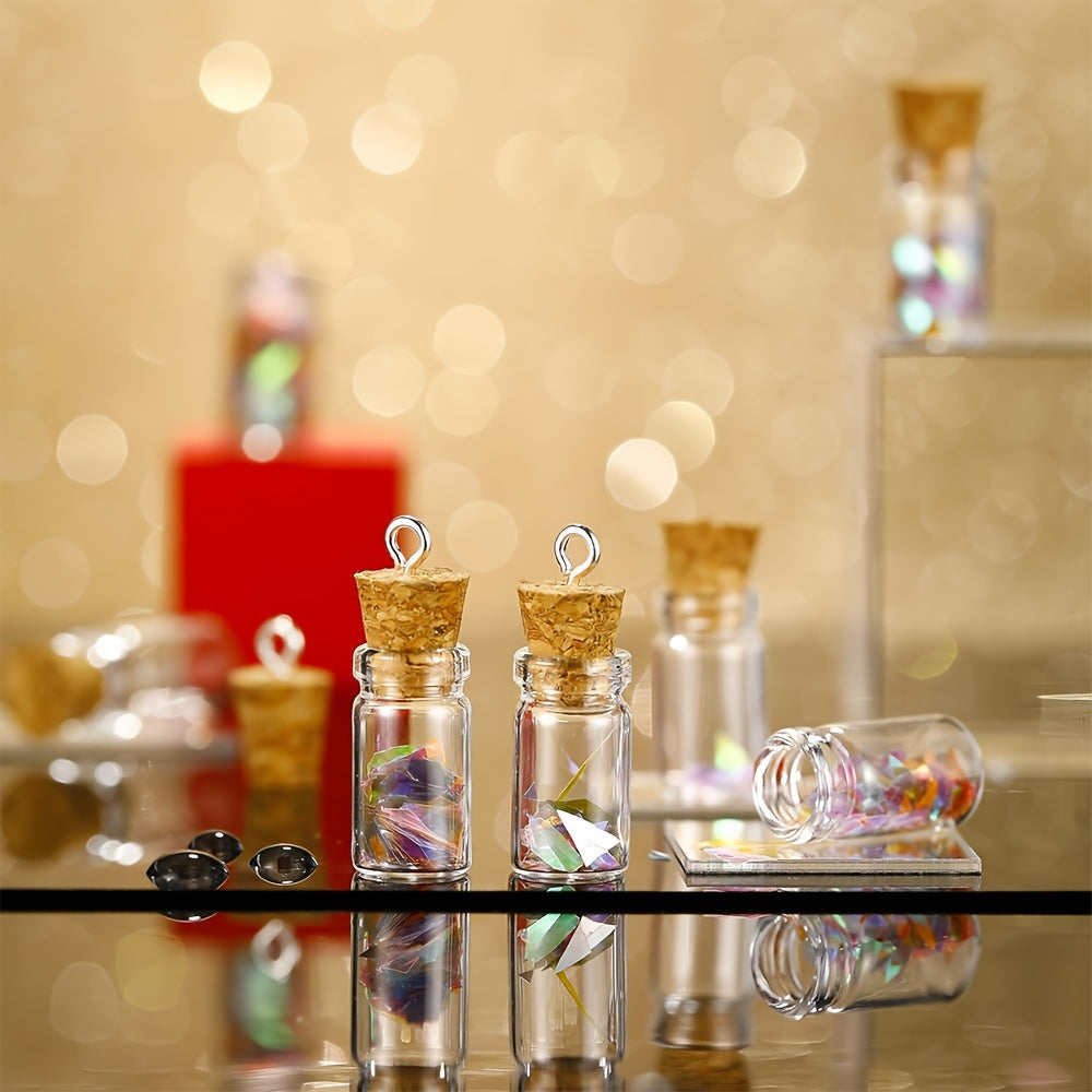 Mini Glass Bottles with Cork Stoppers: Ideal for DIY, Arts & Crafts, and Party Favors (0.51 x 0.71 inches) - Hiccupzz