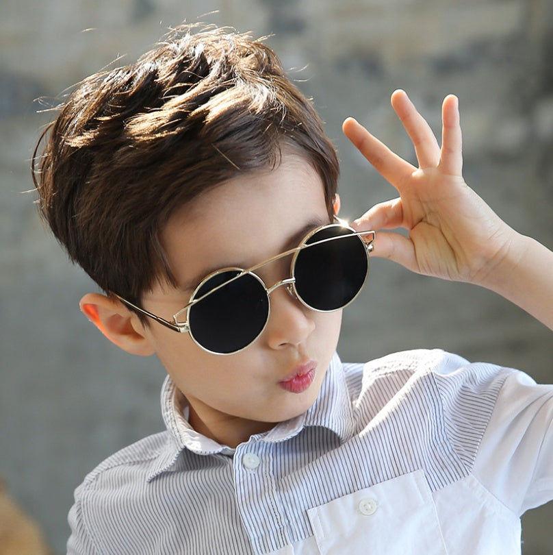 F078 impulse metal children's high quality sunglasses fashion children's sunglasses real film reflective UV400 glasses - Hiccupzz
