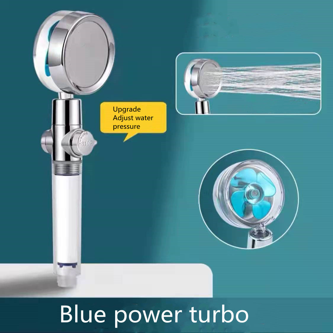 Shower Head Water flow 360 Degrees Rotating With Small Fan ABS Rain High Pressure Spray Nozzle Bathroom Accessories - Hiccupzz