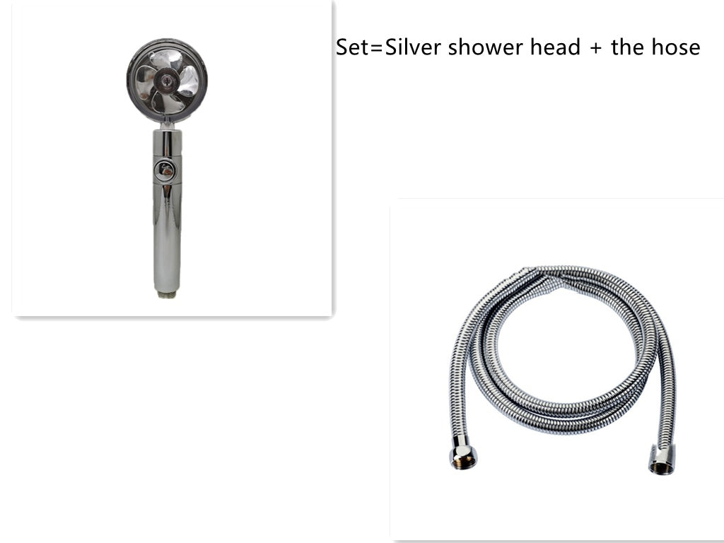 Shower Head Water flow 360 Degrees Rotating With Small Fan ABS Rain High Pressure Spray Nozzle Bathroom Accessories - Hiccupzz
