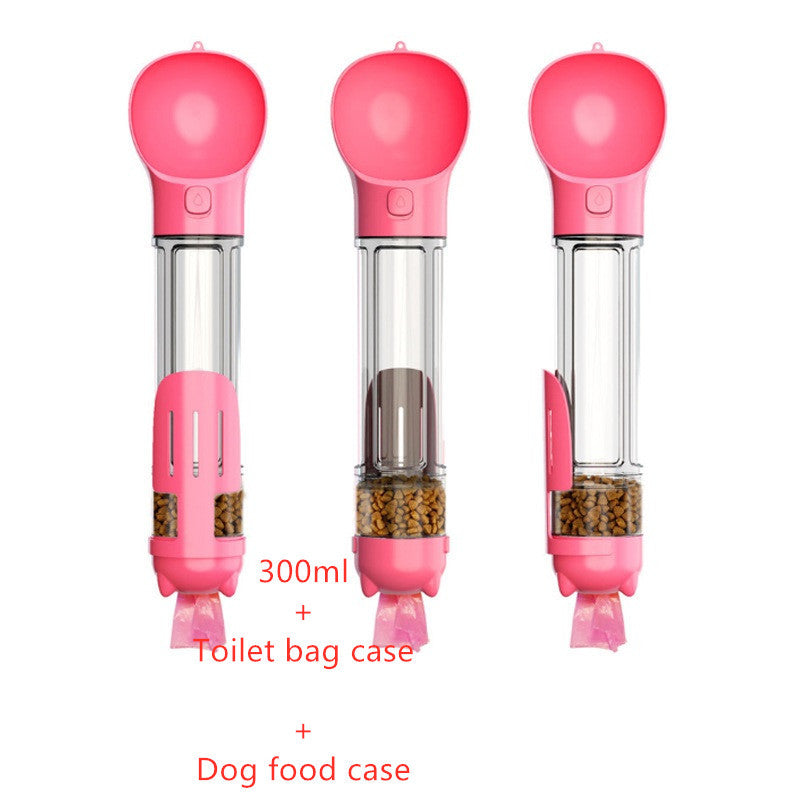 Pet Water Bottle Feeder Bowl Garbage Bag Storage Portable Pet Outdoor Travel 3 In 1 Dog Water Bottle - Hiccupzz