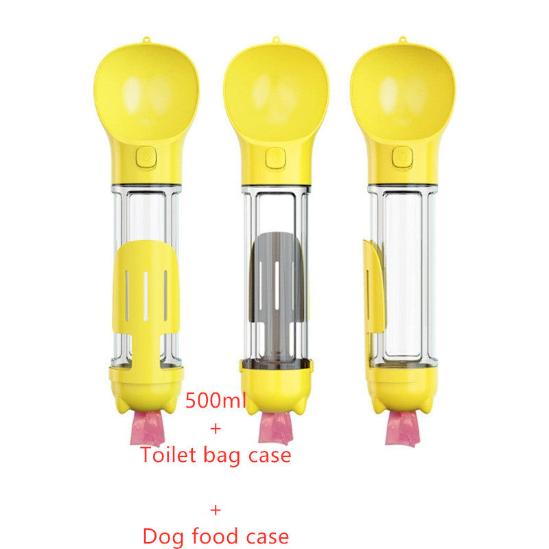 Pet Water Bottle Feeder Bowl Garbage Bag Storage Portable Pet Outdoor Travel 3 In 1 Dog Water Bottle - Hiccupzz