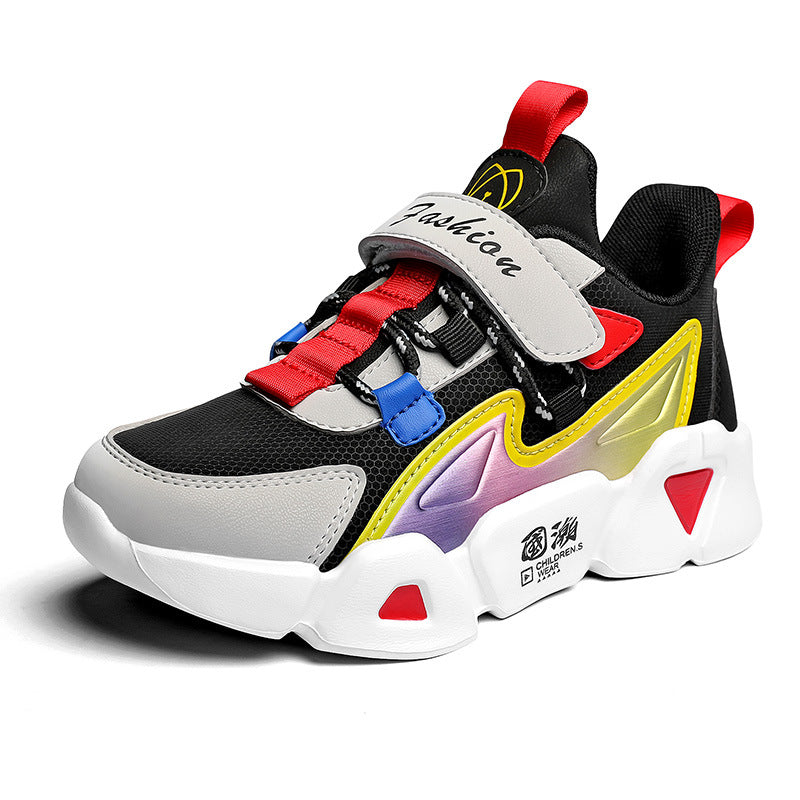 Blue Boys' Single Shoes, Casual Children's Leather, Boys' Students, Big Kids' Soft-soled Sneakers - Hiccupzz