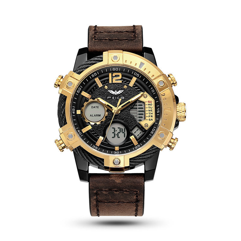 Men's Luminous Double Display Large Dial Watch - Hiccupzz