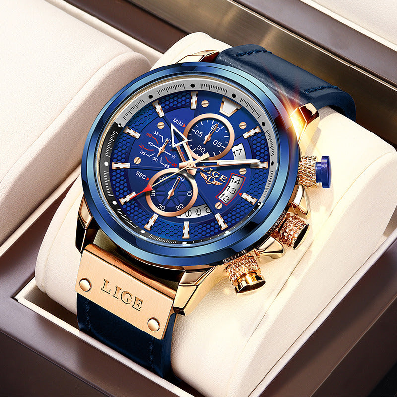 Quartz Watch Multifunction Chronograph Sports Waterproof Watch - Hiccupzz