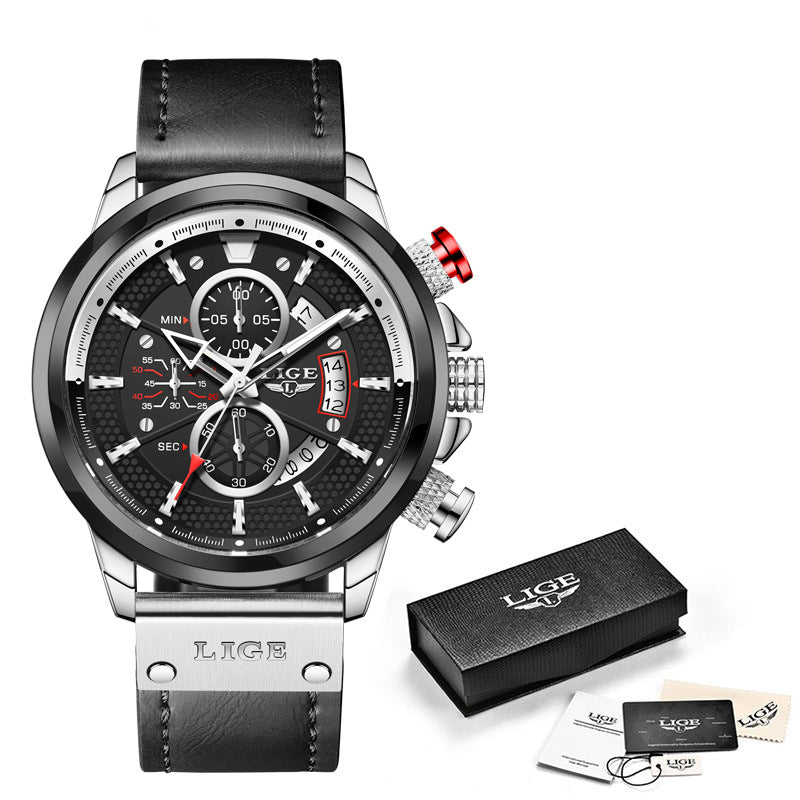 Quartz Watch Multifunction Chronograph Sports Waterproof Watch - Hiccupzz