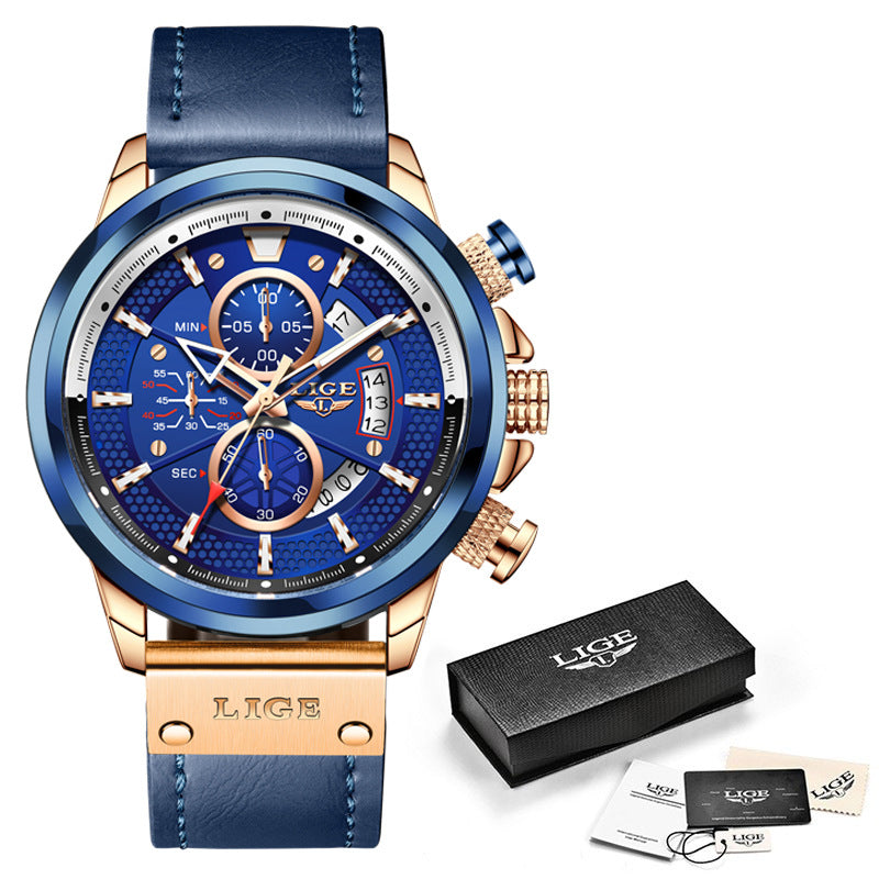 Quartz Watch Multifunction Chronograph Sports Waterproof Watch - Hiccupzz