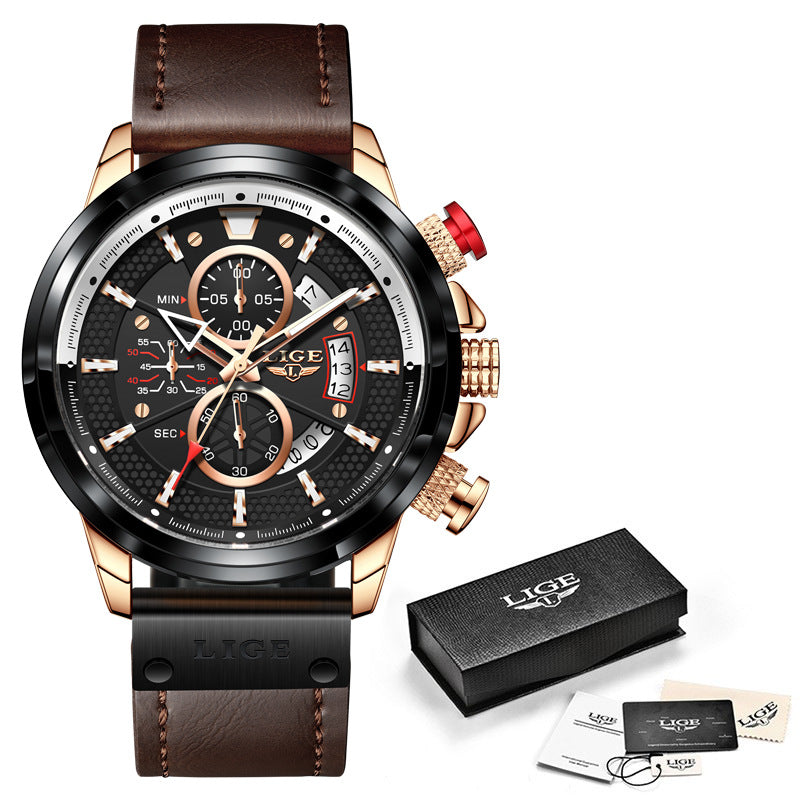 Quartz Watch Multifunction Chronograph Sports Waterproof Watch - Hiccupzz