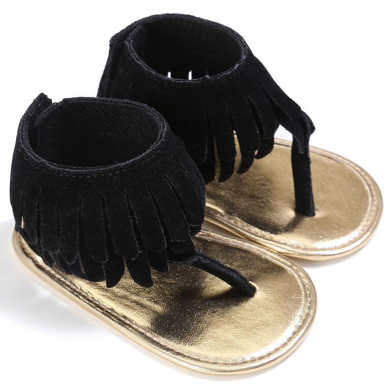 Baby Girl Toddler Shoes Multicolor Tassel Soft Sole Flip-flop Sandals Toddler Shoes - Hiccupzz