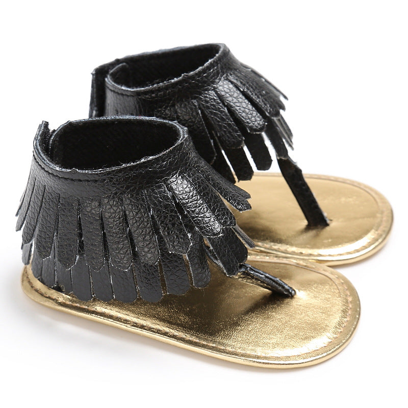 Baby Girl Toddler Shoes Multicolor Tassel Soft Sole Flip-flop Sandals Toddler Shoes - Hiccupzz