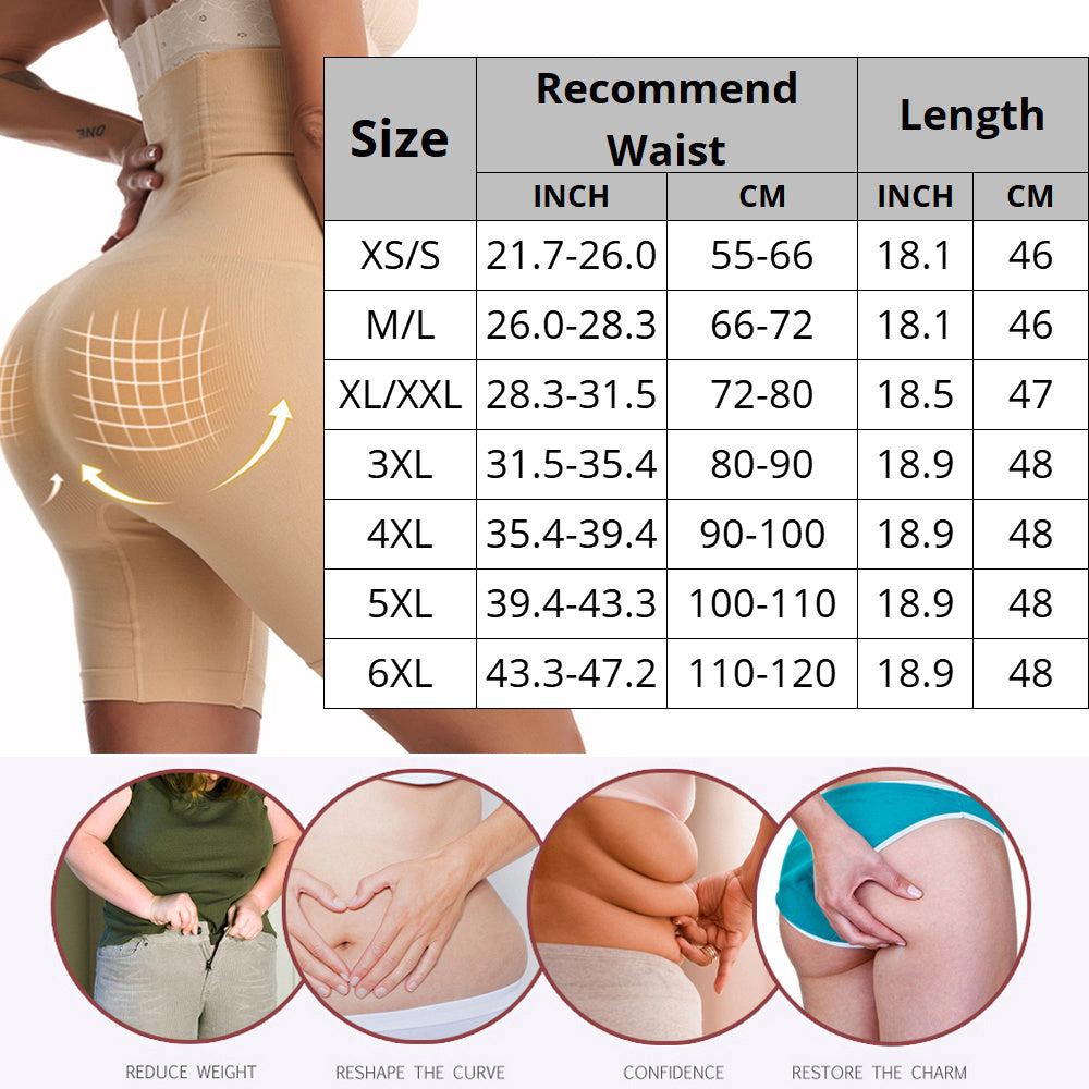 Womens High Waist Firm Tummy Control Shapewear Shorts Bodysuit - Seamless Mid-Thigh Slimmer - Comfortable Panty Style for a Sleek Silhouette - Ideal for Ladies - Hiccupzz